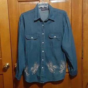 AMRAV Authentic Jean Wear Vintage Embroidered Denim Top